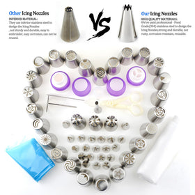 Gemlon stainless steel icing tips offer durable, rust-resistant decorating for cakes and cookies