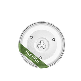 Gemroom 10.5-inch microwave turntable plate in borosilicate glass for lasting daily use.