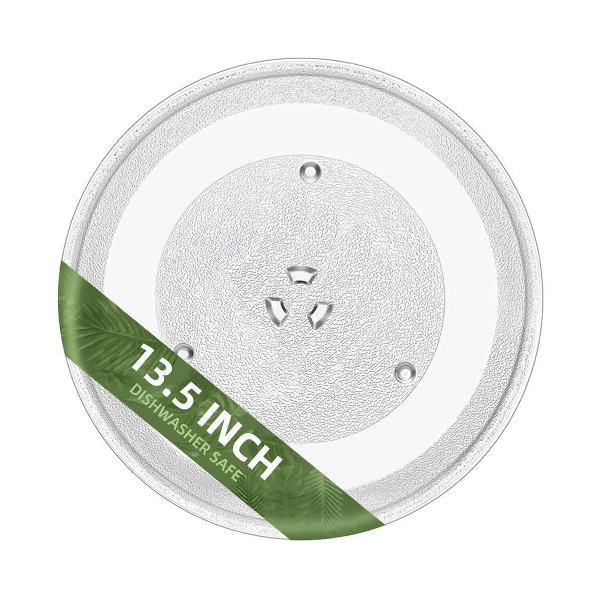 Gemroom 13.5-inch microwave turntable plate with center hole for stable, even heating.