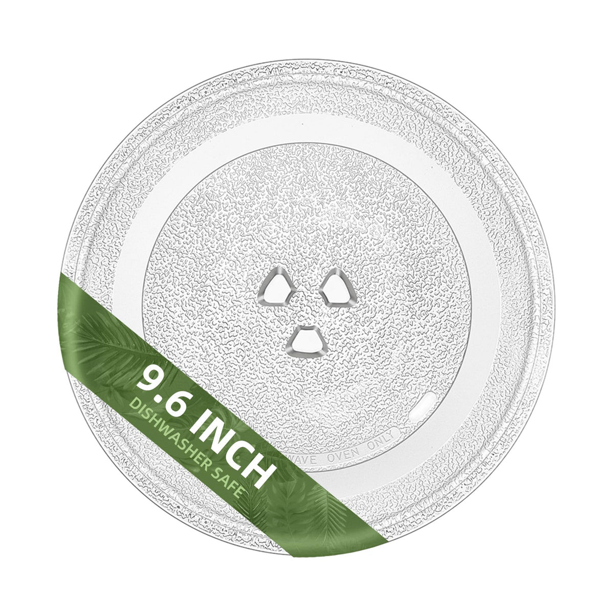 Gemroom 9.6-inch microwave plate in borosilicate glass for durable, even heating.