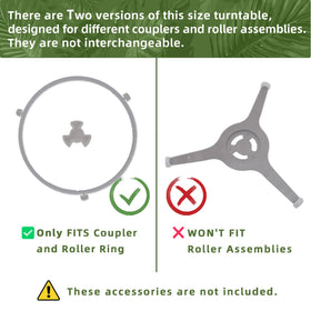 Gemroom turntable center coupler hole detail enables precise fit.