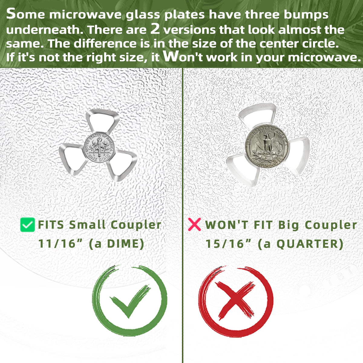 Gemroom microwave plate centre coupler hole close-up, precise alignment for smooth rotation.