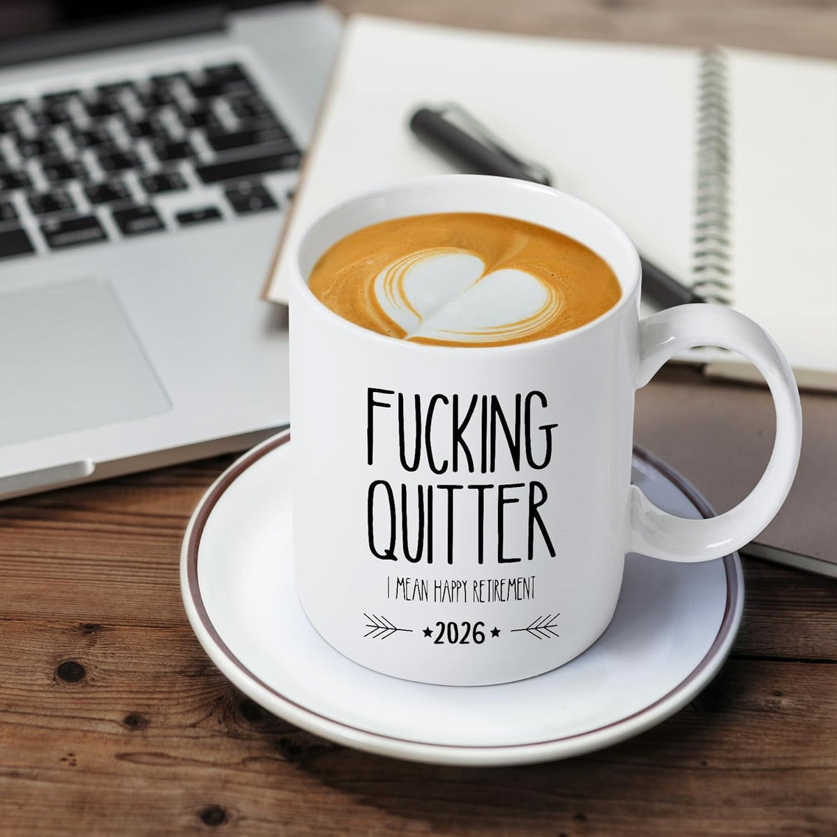 GEMWAVE printed sarcastic design brightens retirement coffee moments.