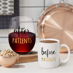 Gemwi 18 oz stemless wine glass with curved body for spill-free toasts.