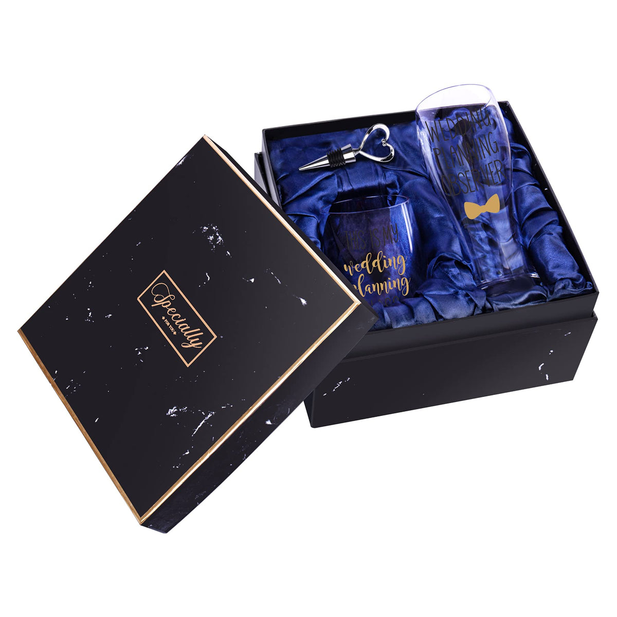 Gemwi Bride and Groom Toasting scene conveys celebratory vibes and practical stemless comfort.