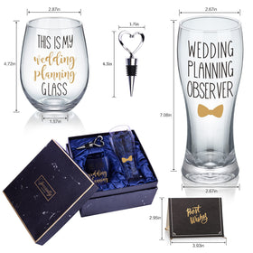 Gemwi This Is My Wedding Planning Glass Set beer glass for casual celebrations.