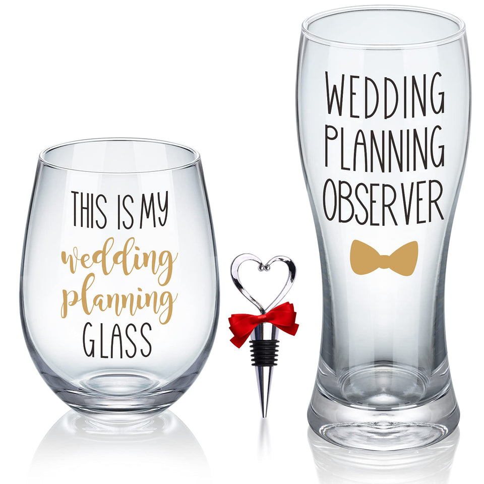Gemwi This Is My Wedding Planning Glass Set wine glass for elegant toasts.