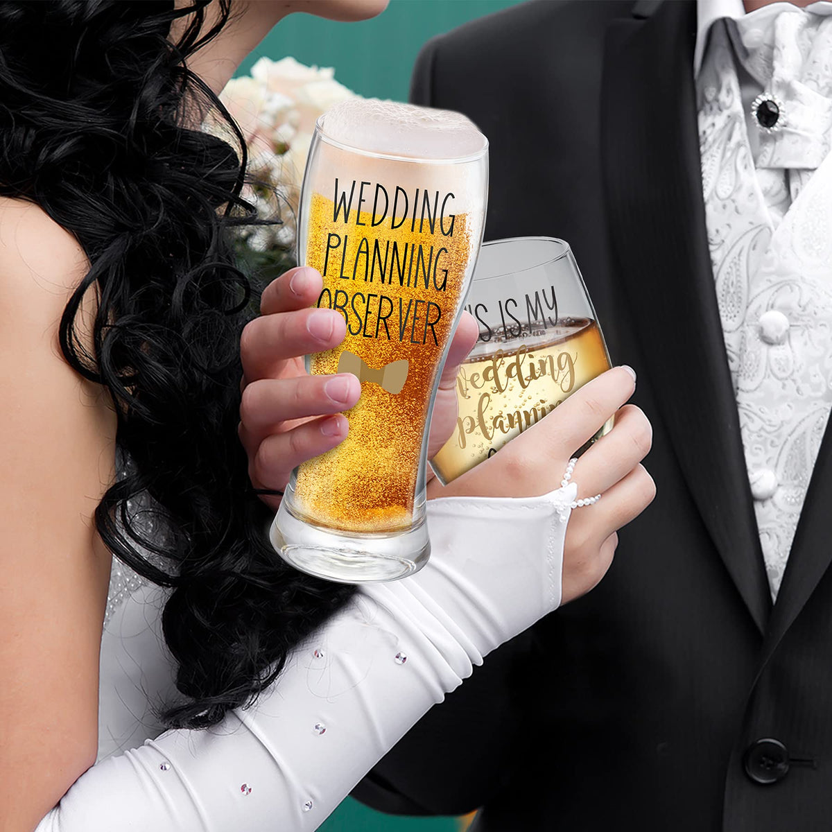 Gemwi Wedding Glass Design Closeup shows vivid print that resists fading with proper care.