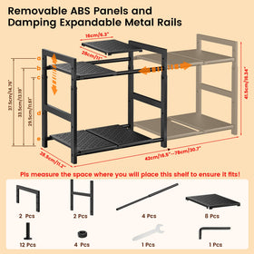 GEMWON under-sink organizer adjustable height enables custom shelving for tall items
