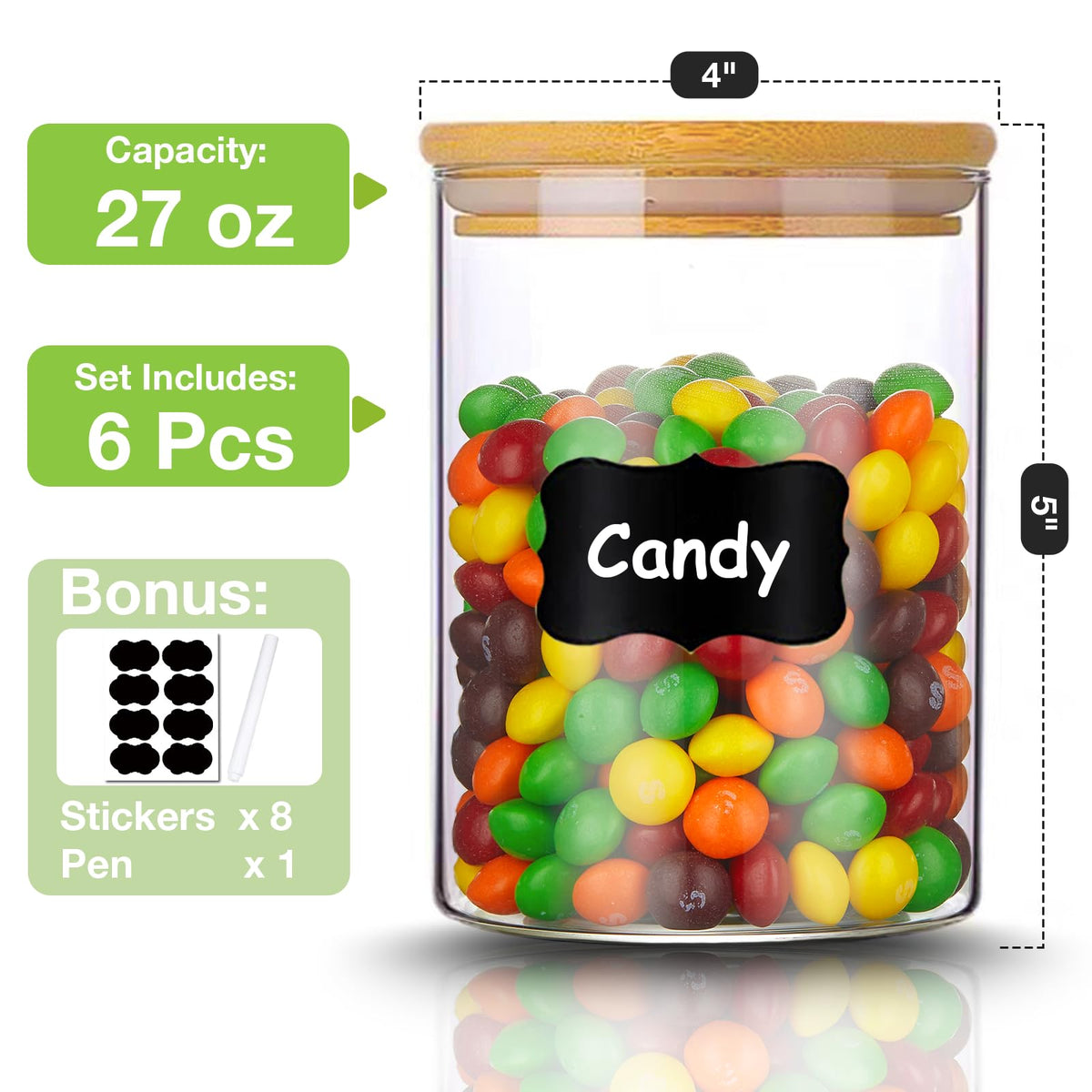Gencywe borosilicate glass jar shows thick, durable construction for everyday use