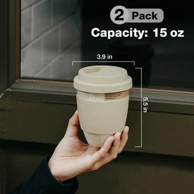 Gencywe ceramic travel mug in car cupholder, fits standard holders