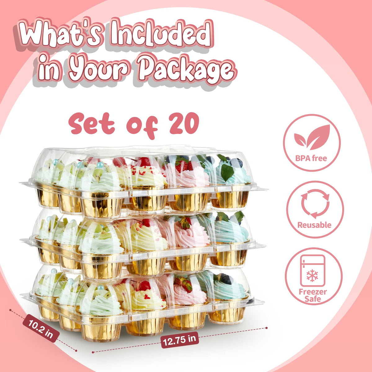 Gencywe clear trays showcase decorated cupcakes beautifully.