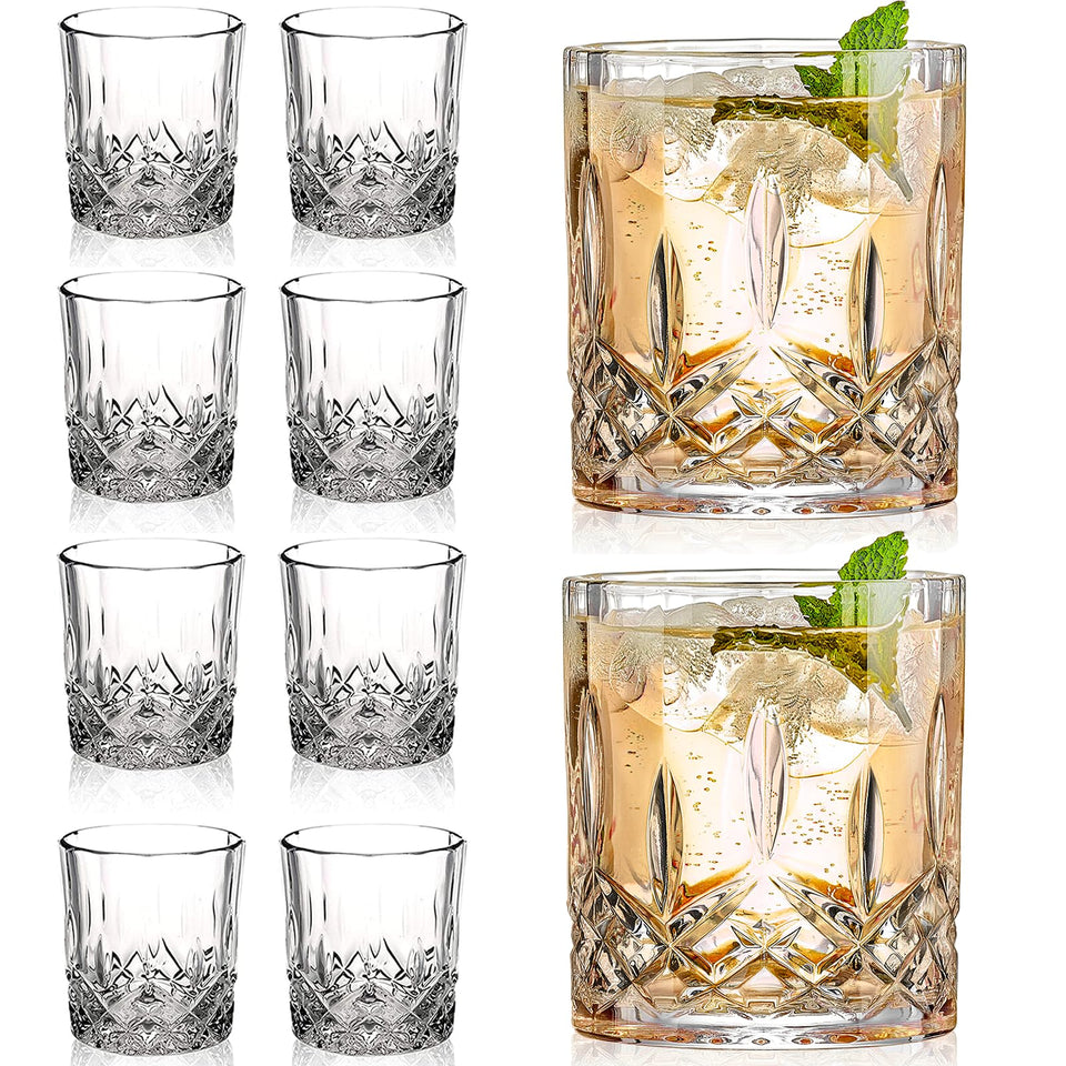 Gencywe crystal whiskey glasses eight-set with clear clarity for refined pours.