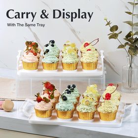 Gencywe cupcake carrier with insert prevents sliding and wobbling.