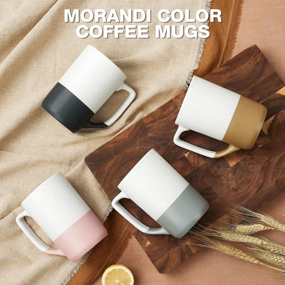 Gencywe-elegant-design-mug-set showcases handcrafted look adding sophistication to kitchens.