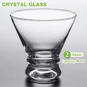 Gencywe hand-blown stemless martini glass offers stable presentation
