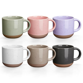 Gencywe Morandi espresso cups set of six with ergonomic handles for easy grip.