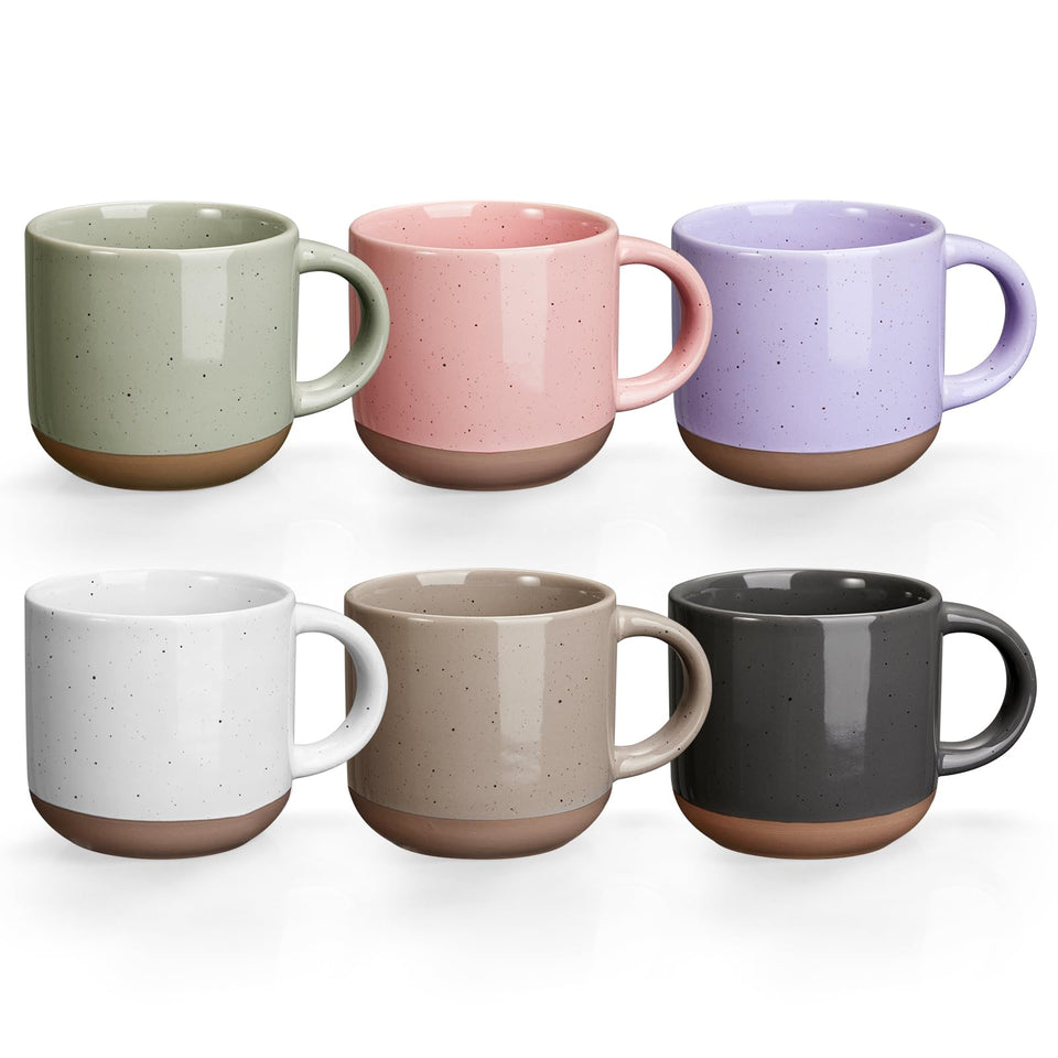Gencywe Morandi espresso cups set of six with ergonomic handles for easy grip.