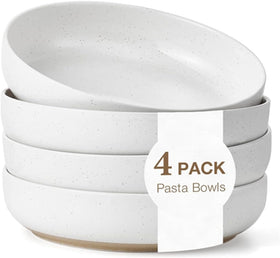 Gencywe pasta bowls 34oz set of 4 show generous servings and sauce friendly design