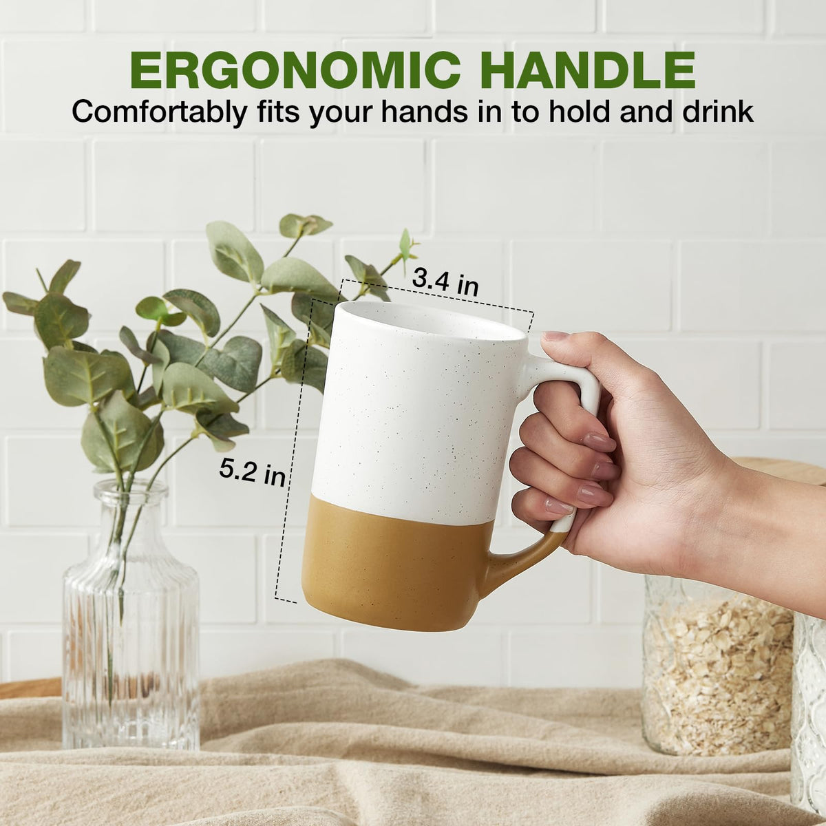 Gencywe porcelain mugs for coffee and tea with a refined glaze for daily use.