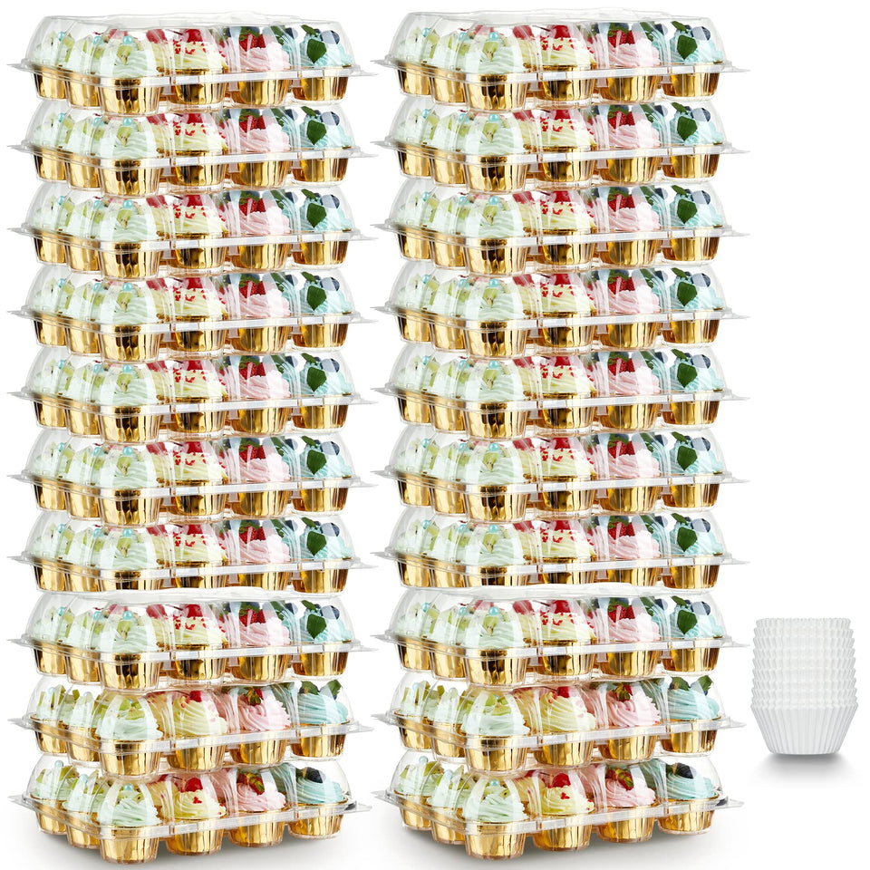 Gencywe stackable cupcake carrier holding 12 cupcakes for easy transport.
