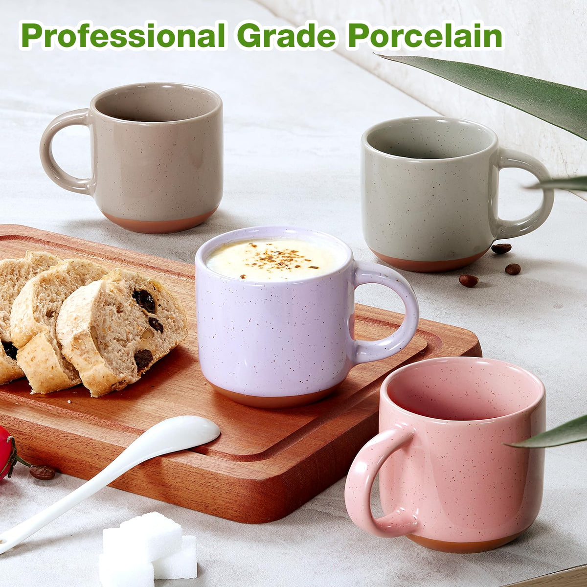 Gencywe Morandi six-piece espresso cup set on a coffee table.