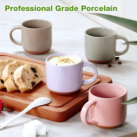 Gencywe Morandi six-piece espresso cup set on a coffee table.