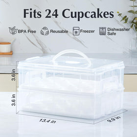 Gencywe two-layer cupcake box for easy storage and presentation.