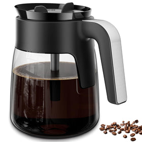 Generic 12-cup glass carafe for Ninja with durable borosilicate glass and easy pour spout.