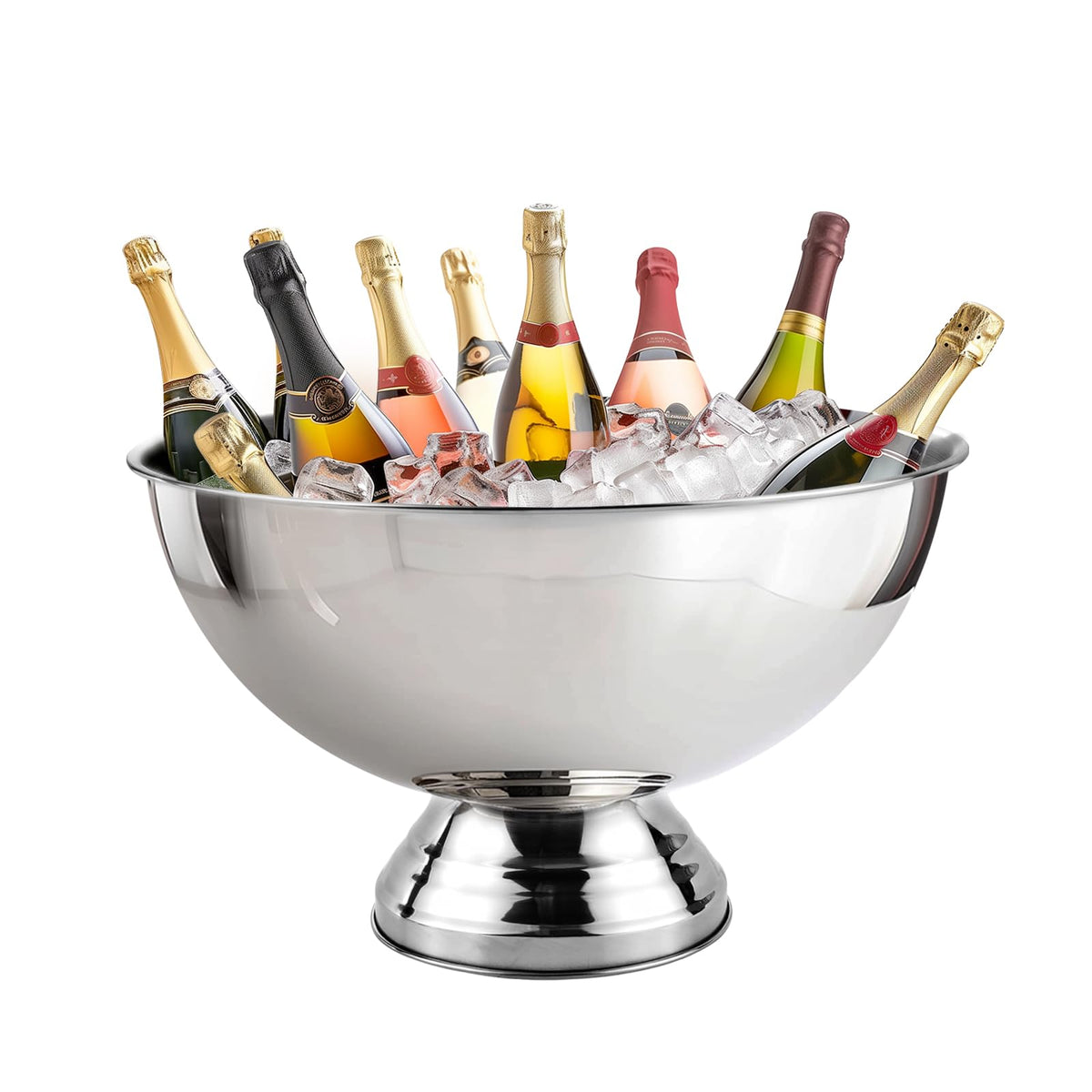 Generic 12L premium ice bucket on bar counter, showcasing large capacity for parties.