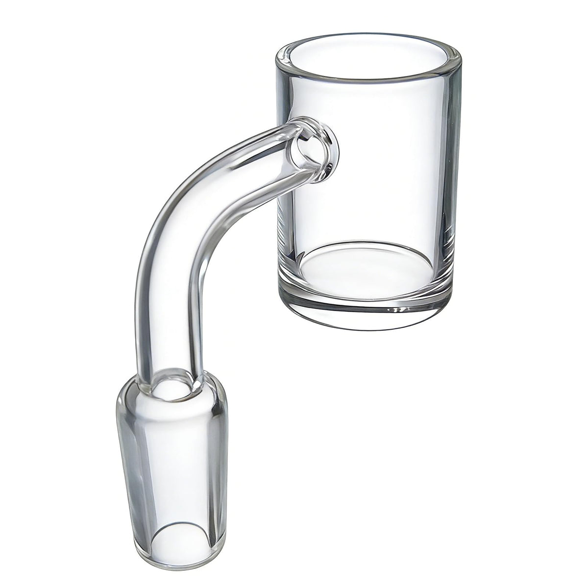 Generic 14mm quartz glass funnel with right-angle buffer for controlled filtration.