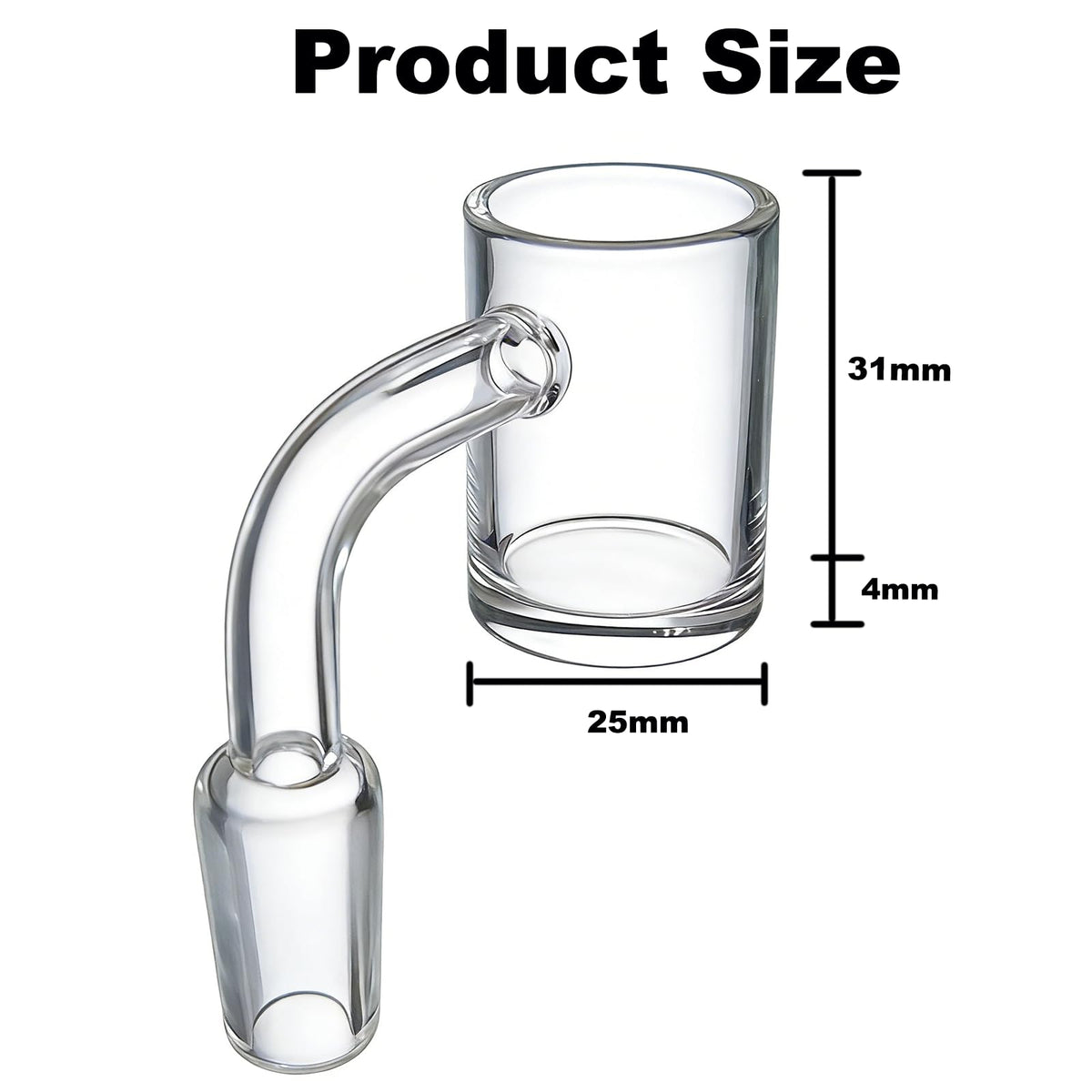 Generic 14mm quartz glass funnel close-up showing smooth interior for easy cleaning.