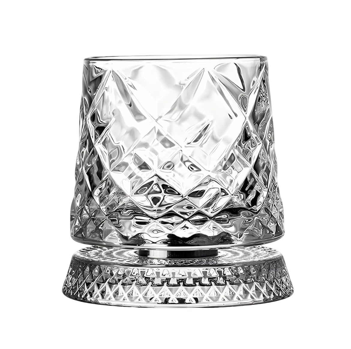 Generic 360-degree rotating whiskey glass set for enhanced aroma during pours.