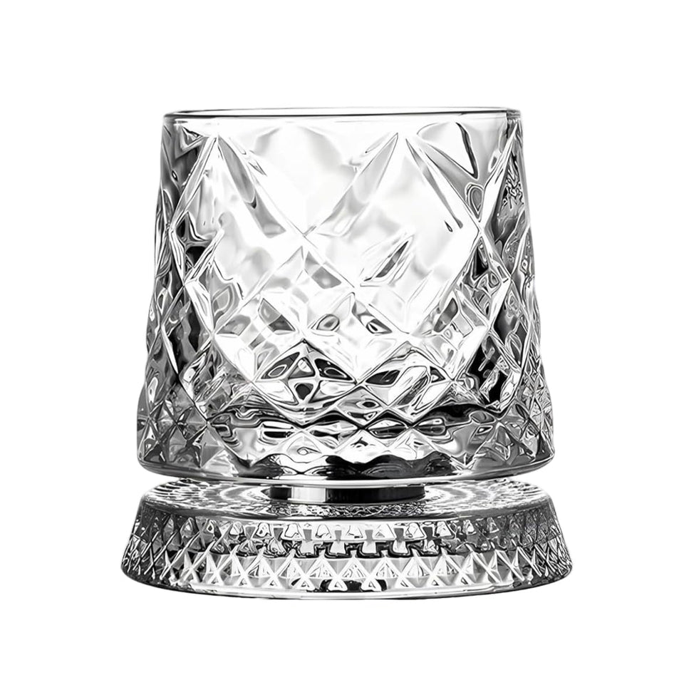 Generic 360-degree rotating whiskey glass set for enhanced aroma during pours.