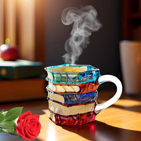 Generic mug with colorful handles adds playful moments to tea time.