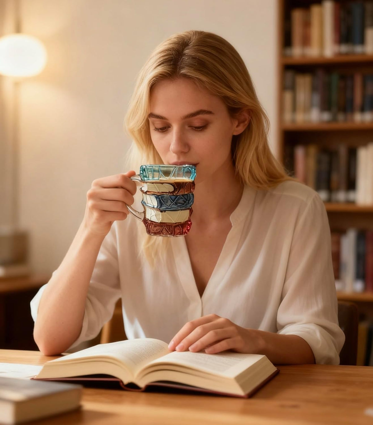 Decorative mug for home or cafe shelf and desk display.