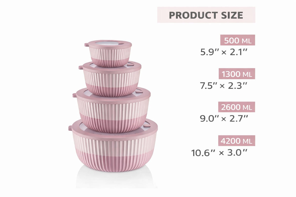 Generic 4200ml capacity bowls for generous servings and bulk prep