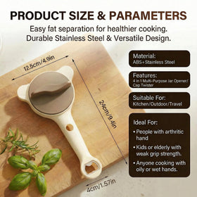 Generic 4-in-1 kitchen opener compact design for jars, bottles, and cans.