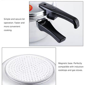 Generic 4L pressure cooker with stainless-titanium finish for reliable everyday meals.