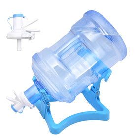 Generic 5 gallon water jug holder foldable stand saves space in kitchens and camping.