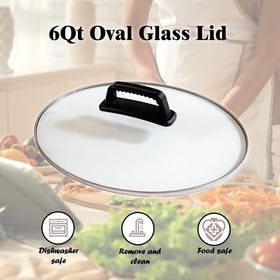 Generic 6 qt oval lid fits Crock-Pot models, preserving heat and moisture