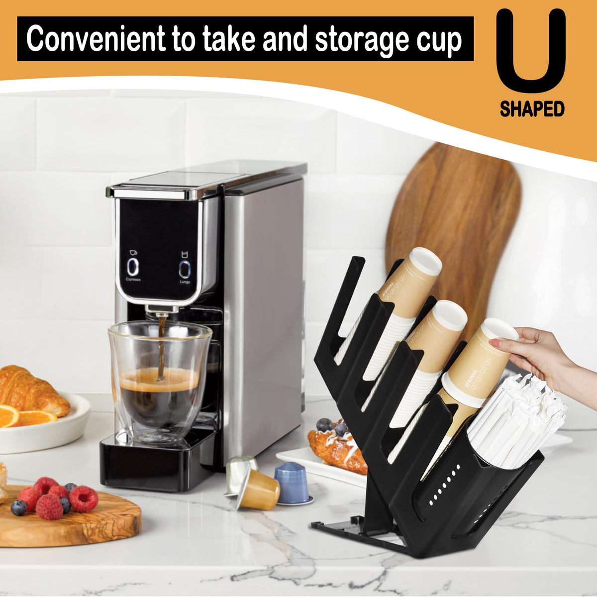 Generic 7-Level Adjustable Height for optimal cup visibility and access.