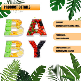 Generic BABY cardboard trays offer sturdy support for chocolates and fruits.