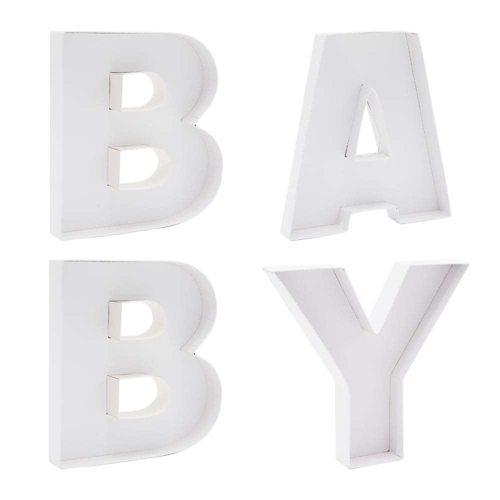 Generic BABY letter box 8-inch display for elegant grazing and dessert presentation.