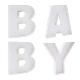 Generic BABY letter box 8-inch display for elegant grazing and dessert presentation.