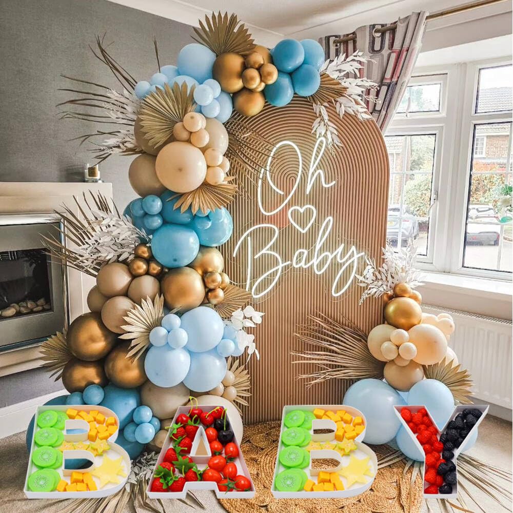 Generic BABY decor and treat display makes a memorable centerpiece for celebrations.