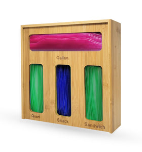 Generic Bamboo Ziplock Drawer Organizer in-drawer setup keeps countertop clutter-free.