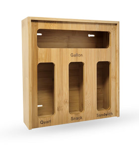 Generic Bamboo Ziplock Drawer Organizer top view highlights organized compartments and compact footprint.