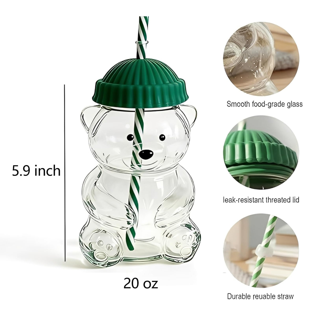 Bear cup in pink for multi-beverage use including coffee, tea, smoothies, and bubble tea