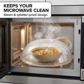 Generic BPA-free microwave cover keeps food contact safe and eco-friendly.
